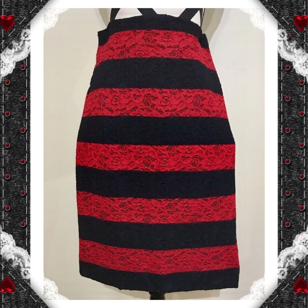 The Limited Color Block Lace Overlay Skirt